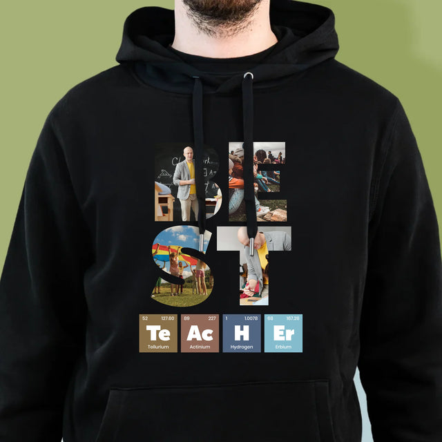 Slovo Z Fotek: Best Teacher Prvky - Pánská Mikina S Kapuci