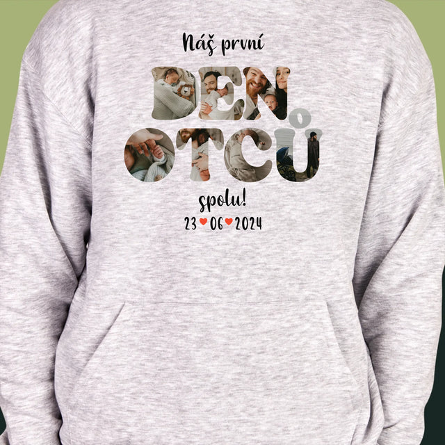 Slovo Z Fotek: Náš První Den Tátů - Pánská Mikina S Kapuci