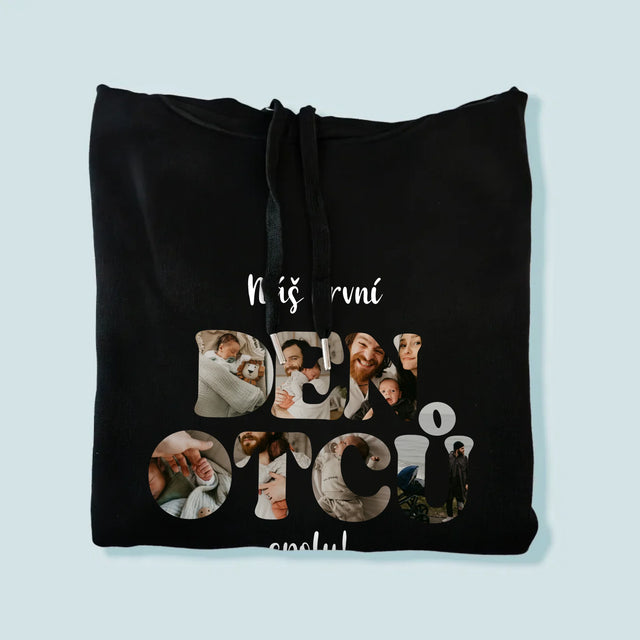 Slovo Z Fotek: Náš První Den Tátů - Pánská Mikina S Kapuci