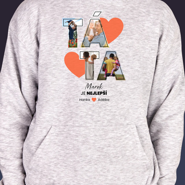 Fotokoláž: Táta Je Nejlepší - Pánská Mikina S Kapuci