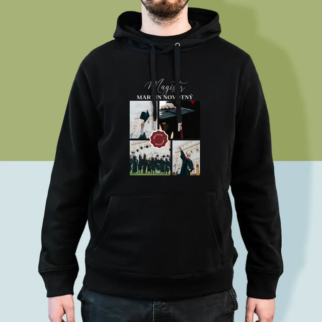 Fotokoláž: Magistr - Pánská Mikina S Kapuci