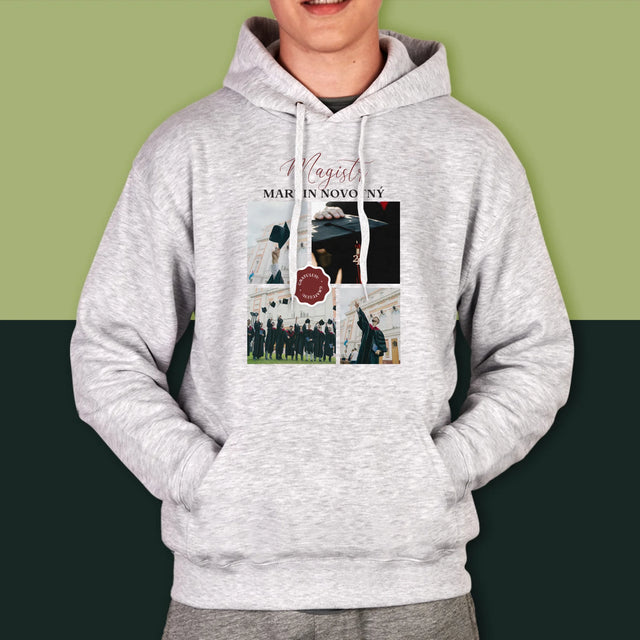 Fotokoláž: Magistr - Pánská Mikina S Kapuci