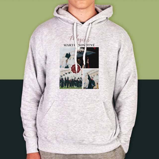 Fotokoláž: Magistr - Pánská Mikina S Kapuci