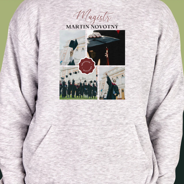 Fotokoláž: Magistr - Pánská Mikina S Kapuci
