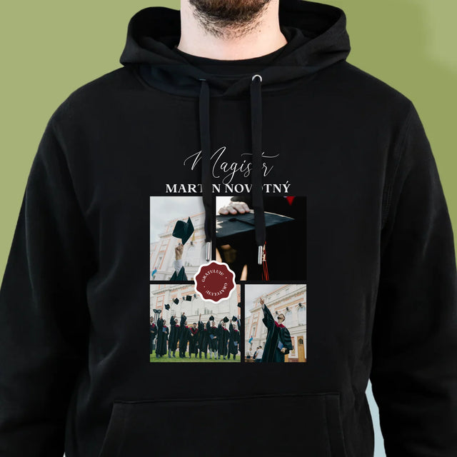 Fotokoláž: Magistr - Pánská Mikina S Kapuci