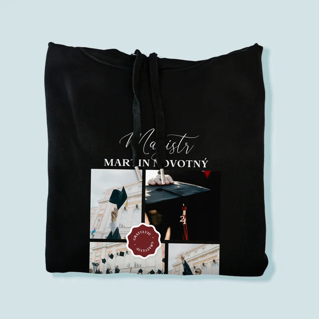 Fotokoláž: Magistr - Pánská Mikina S Kapuci