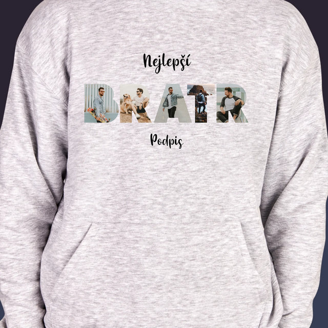 Slovo Z Fotek: Bratr Z Tvých Fotek - Pánská Mikina S Kapuci