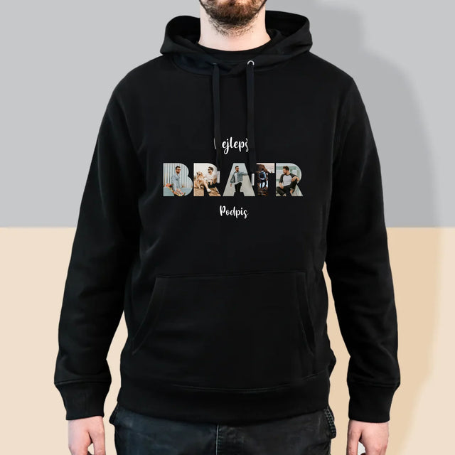 Slovo Z Fotek: Bratr Z Tvých Fotek - Pánská Mikina S Kapuci