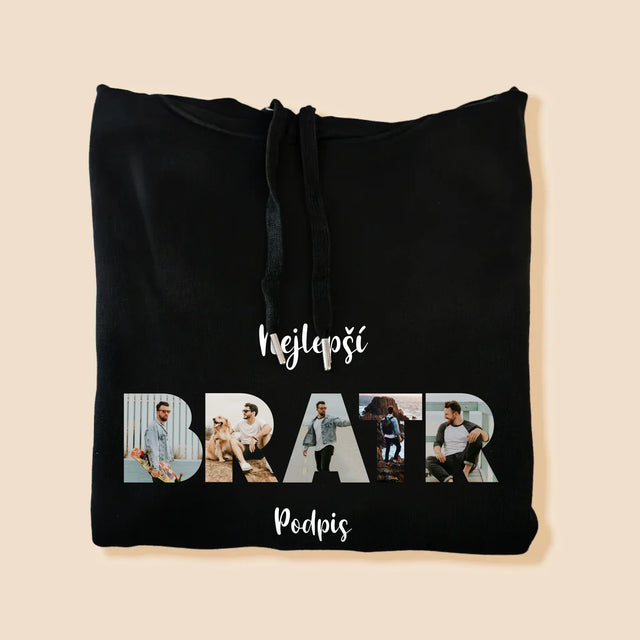 Slovo Z Fotek: Bratr Z Tvých Fotek - Pánská Mikina S Kapuci