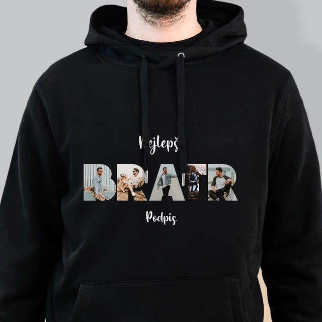 Slovo Z Fotek: Bratr Z Tvých Fotek - Pánská Mikina S Kapuci
