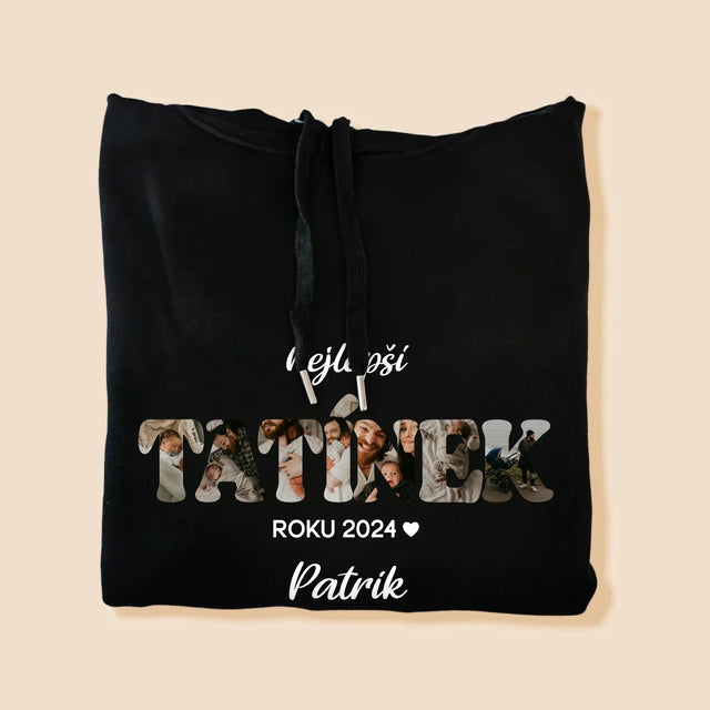 Slovo Z Fotek: Nejlepší Tatínek Roku - Pánská Mikina S Kapuci