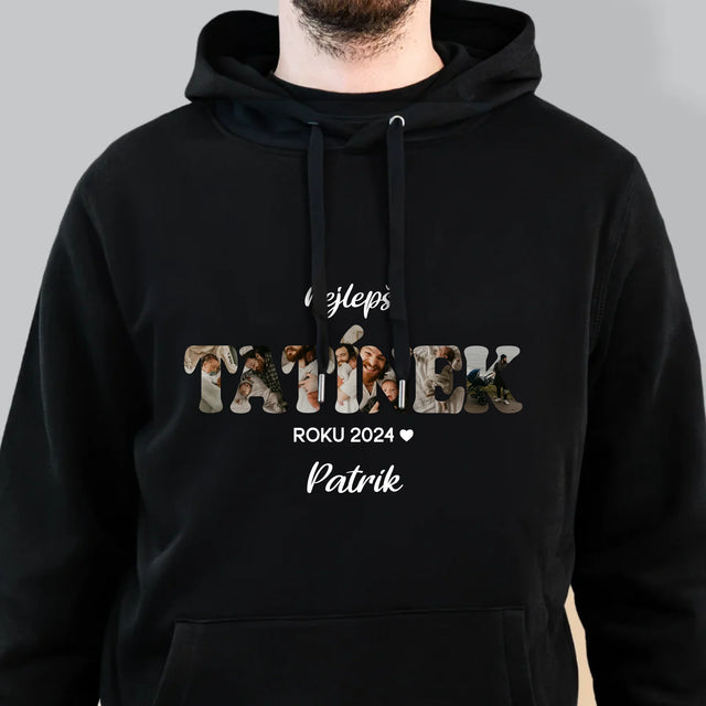 Slovo Z Fotek: Nejlepší Tatínek Roku - Pánská Mikina S Kapuci