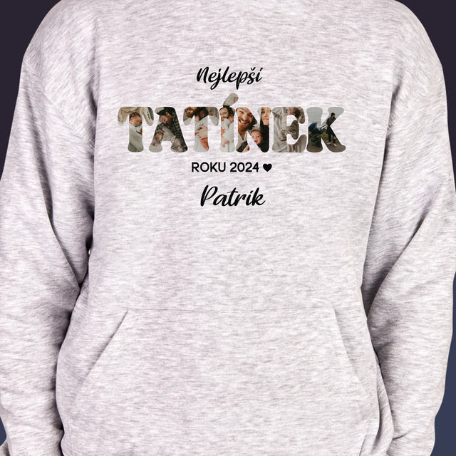 Slovo Z Fotek: Nejlepší Tatínek Roku - Pánská Mikina S Kapuci