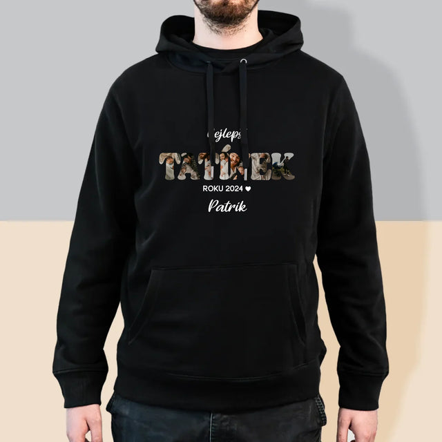 Slovo Z Fotek: Nejlepší Tatínek Roku - Pánská Mikina S Kapuci