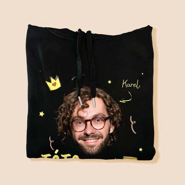 Fotka A Textem: Hrdina Táta - Pánská Mikina S Kapuci