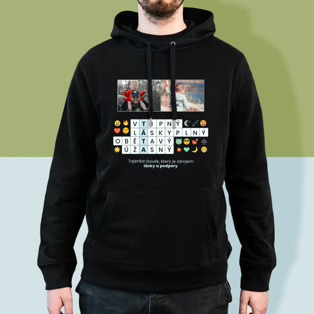 Fotka A Textem: Tato Křížovka - Pánská Mikina S Kapuci