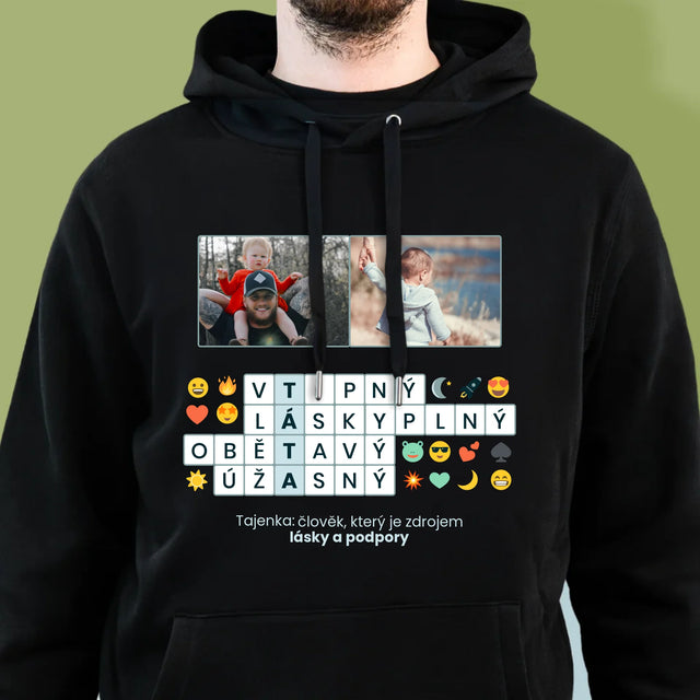 Fotka A Textem: Tato Křížovka - Pánská Mikina S Kapuci