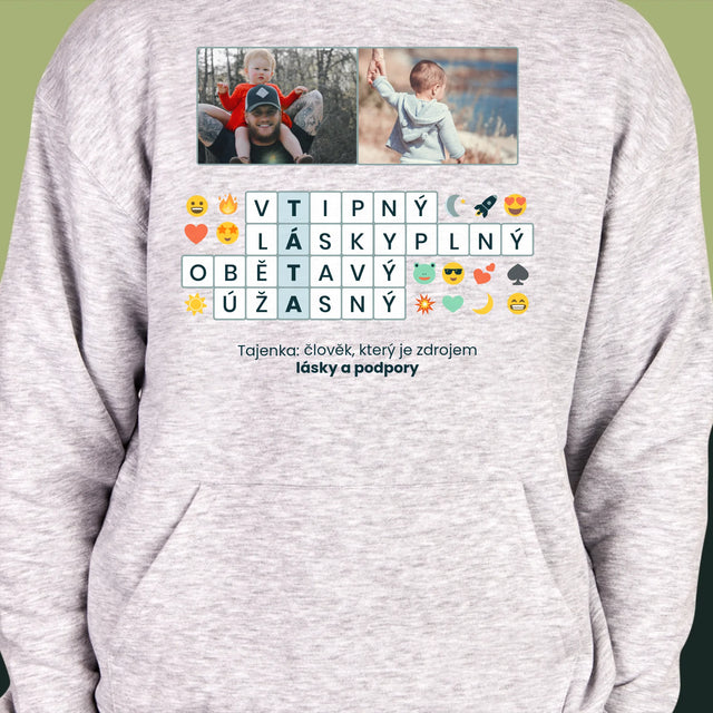 Fotka A Textem: Tato Křížovka - Pánská Mikina S Kapuci