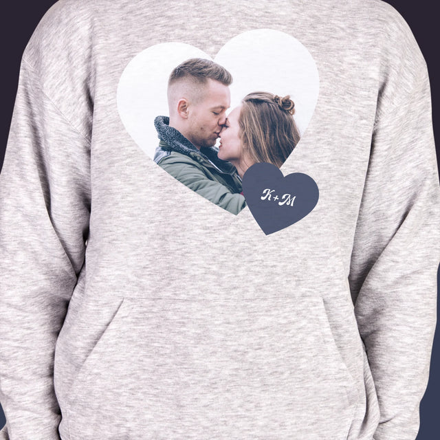 Fotokoláž: Iniciály Srdce - Pánská Mikina S Kapuci