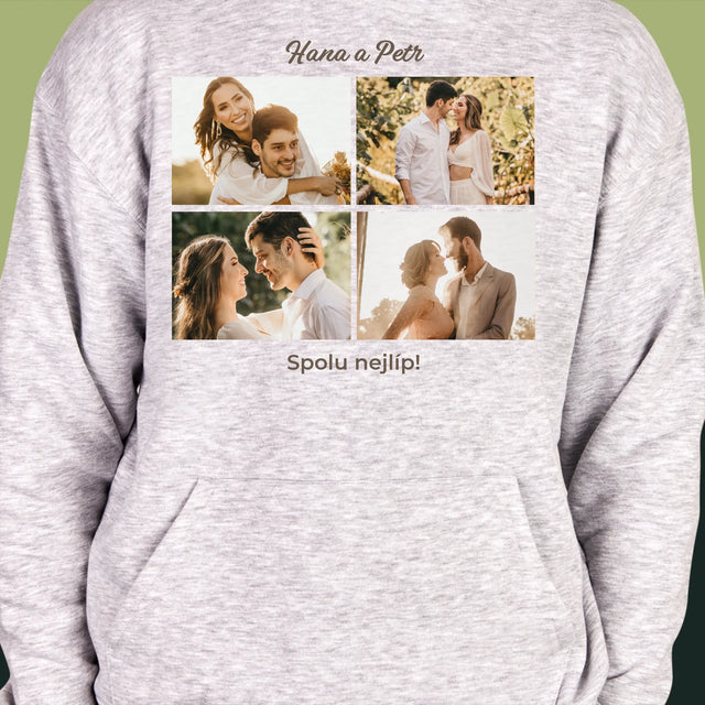 Fotokoláž: Spolu Nejlíp Koláž Z Fotografií - Pánská Mikina S Kapuci