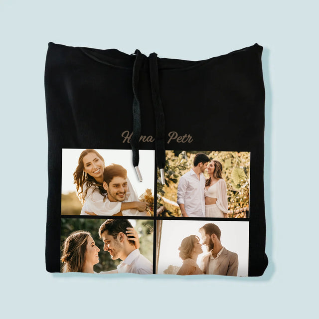 Fotokoláž: Spolu Nejlíp Koláž Z Fotografií - Pánská Mikina S Kapuci