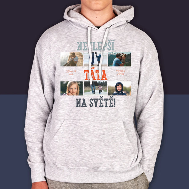 Fotokoláž: Nejlepší Táta Na Světě Snímky - Pánská Mikina S Kapuci