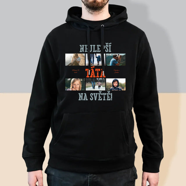 Fotokoláž: Nejlepší Táta Na Světě Snímky - Pánská Mikina S Kapuci