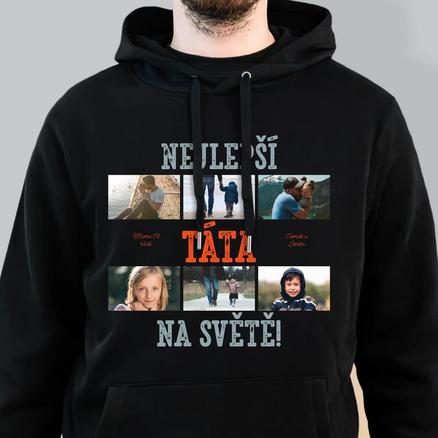 Fotokoláž: Nejlepší Táta Na Světě Snímky - Pánská Mikina S Kapuci