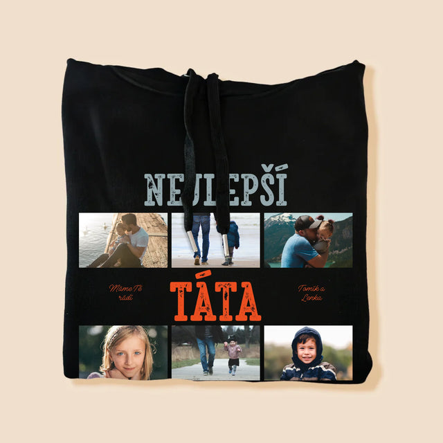 Fotokoláž: Nejlepší Táta Na Světě Snímky - Pánská Mikina S Kapuci