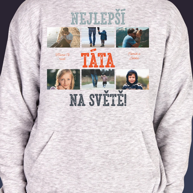 Fotokoláž: Nejlepší Táta Na Světě Snímky - Pánská Mikina S Kapuci