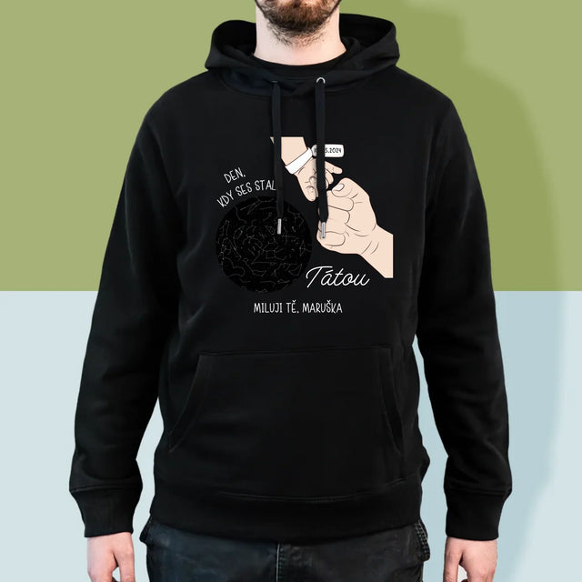 Hvězdná Mapa: Den, Kdy Ses Stal Tátou - Pánská Mikina S Kapuci