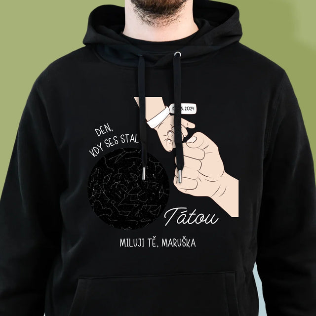 Hvězdná Mapa: Den, Kdy Ses Stal Tátou - Pánská Mikina S Kapuci