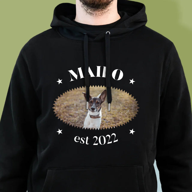 Fotografie a popisek: Pies Established - Pánská mikina s kapucí | Německo