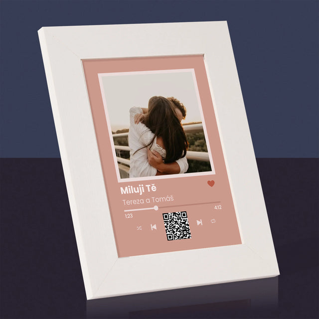 Fotka A Textem: Tvoje Písnička Na Qr - Fotorámeček