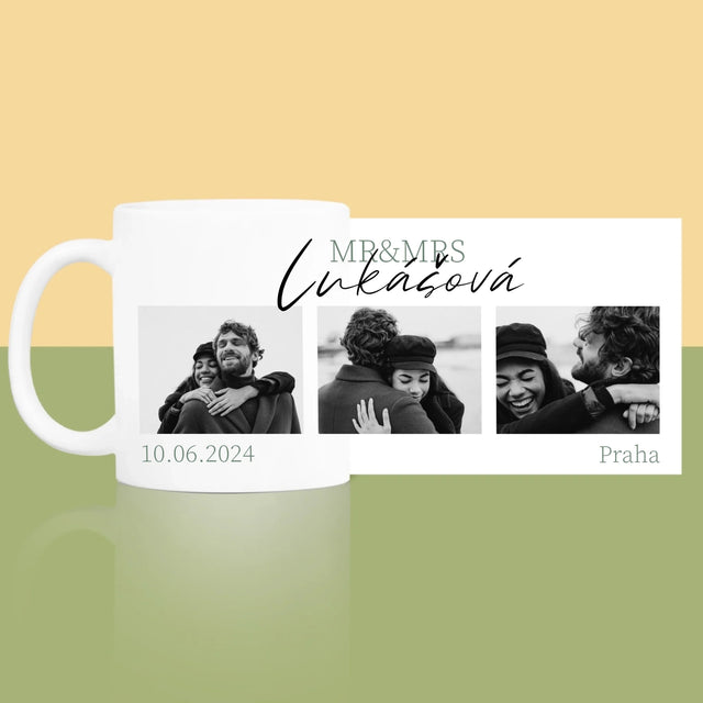 Fotokoláž: Mr&Mrs Svatební - Hrnek