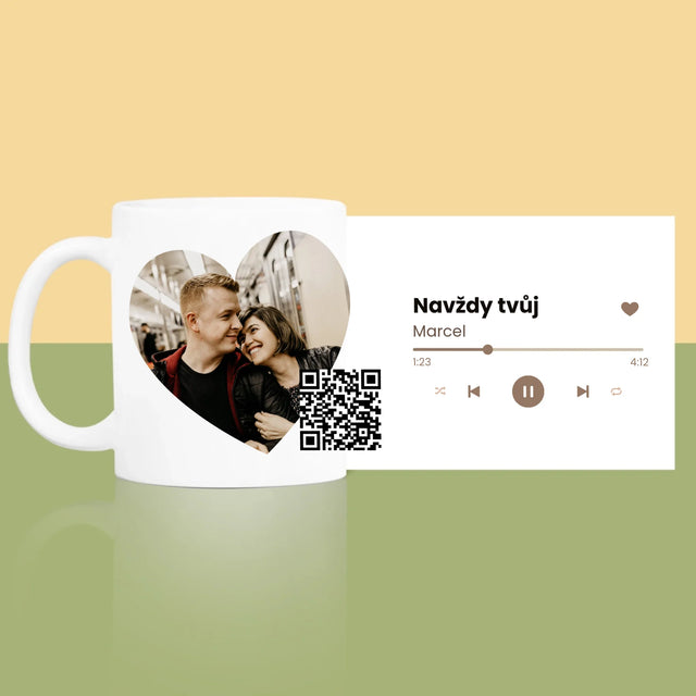 Fotka A Textem: Naše Píseň Na Qr - Hrnek