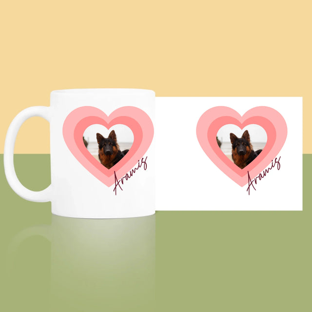 Fotka A Textem: Fotka Mazlíčka V Srdci - Hrnek