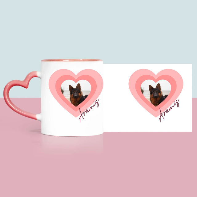 Fotka A Textem: Fotka Mazlíčka V Srdci - Hrnek