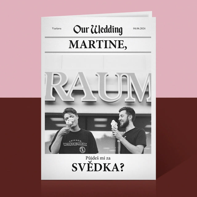 Fotka A Textem: Our Wedding Svědek - Přání