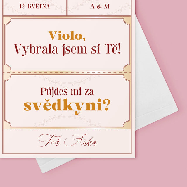 Jméno A Nápis: Vip Vstupenky Svědkyně - Přání