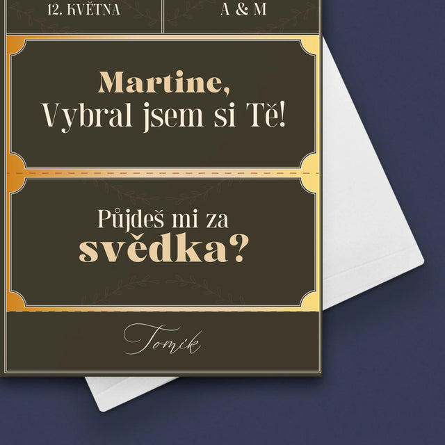 Jméno A Nápis: Vip Vstupenky Svědek - Přání