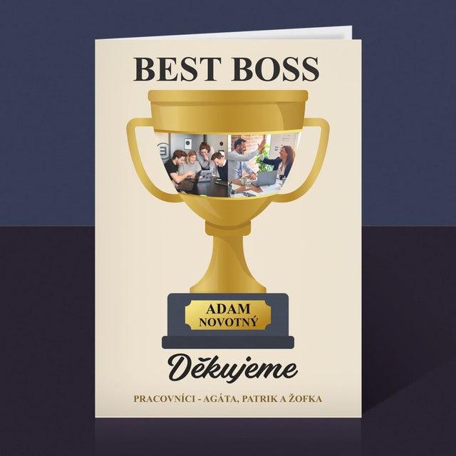 Fotokoláž: Best Boss Pohár - Přání