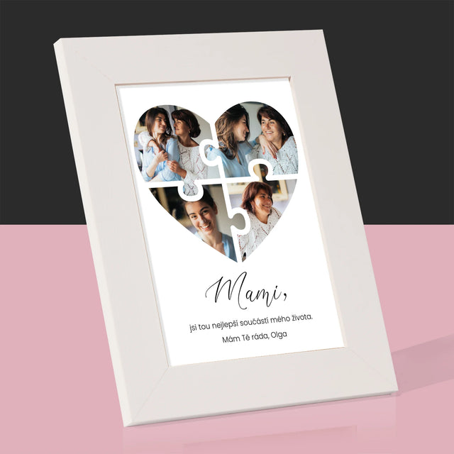 Fotokoláž: Puzzle Srdce Pro Mámu - Fotorámeček