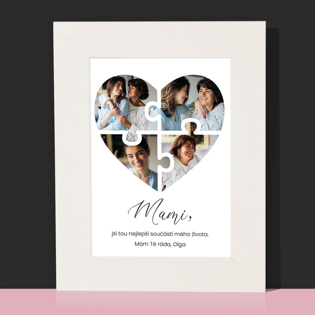 Fotokoláž: Puzzle Srdce Pro Mámu - Fotorámeček