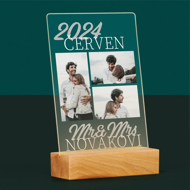 Fotokoláž: Mr&Mrs Datum - Tisk Na Akrylovém Skle