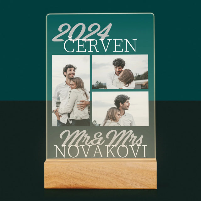 Fotokoláž: Mr&Mrs Datum - Tisk Na Akrylovém Skle