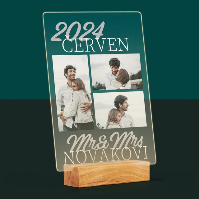 Fotokoláž: Mr&Mrs Datum - Tisk Na Akrylovém Skle