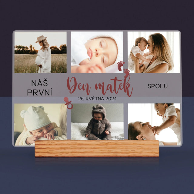 Fotokoláž: Náš První Den Matek - Tisk Na Akrylovém Skle
