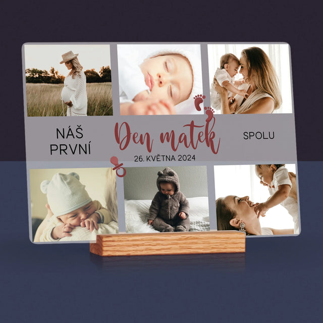 Fotokoláž: Náš První Den Matek - Tisk Na Akrylovém Skle