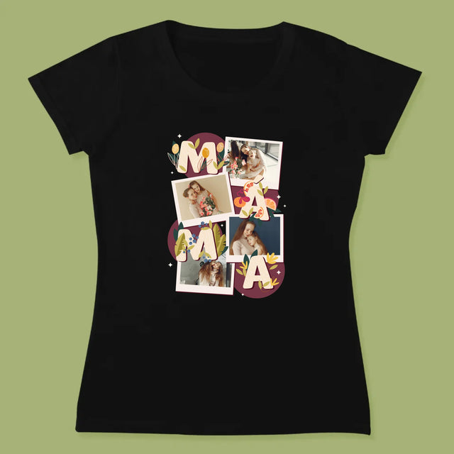 Fotokoláž: Písmenka Máma - Damské Tričko